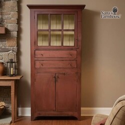 Kenny Cupboard Two Drawer - Red Over Black