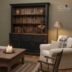 Open Hutch Black Over Pumpkin Two Piece - 82.5"