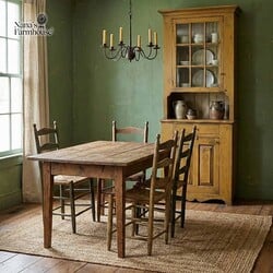 Nine Glass Country Hutch - Mustard over Cotton White