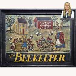 Kathy Graybill Hand Painted The Beekeeper Original Artwork - 21" x 27"