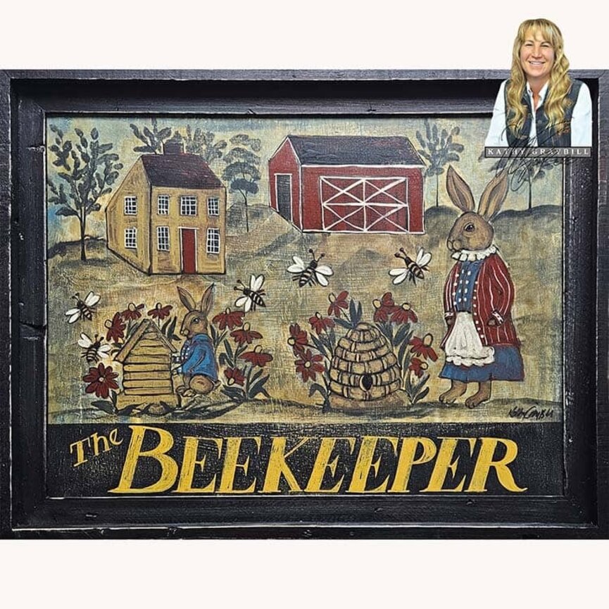 Kathy Graybill Hand Painted The Beekeeper Original Artwork - 21" x 27"