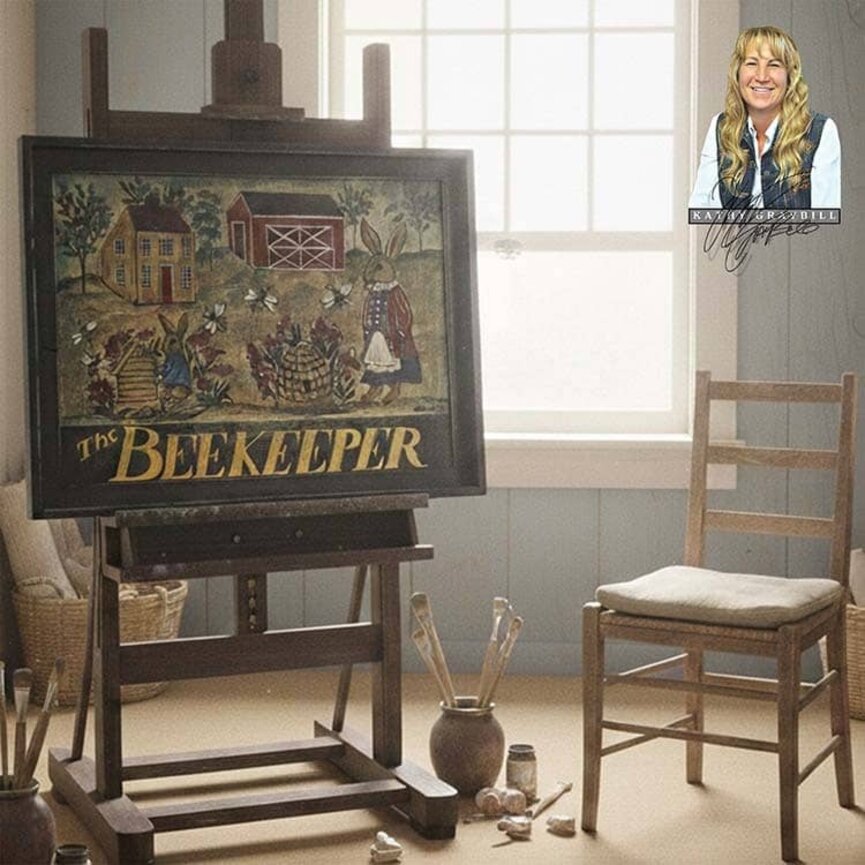 Kathy Graybill Hand Painted The Beekeeper Original Artwork - 21" x 27"