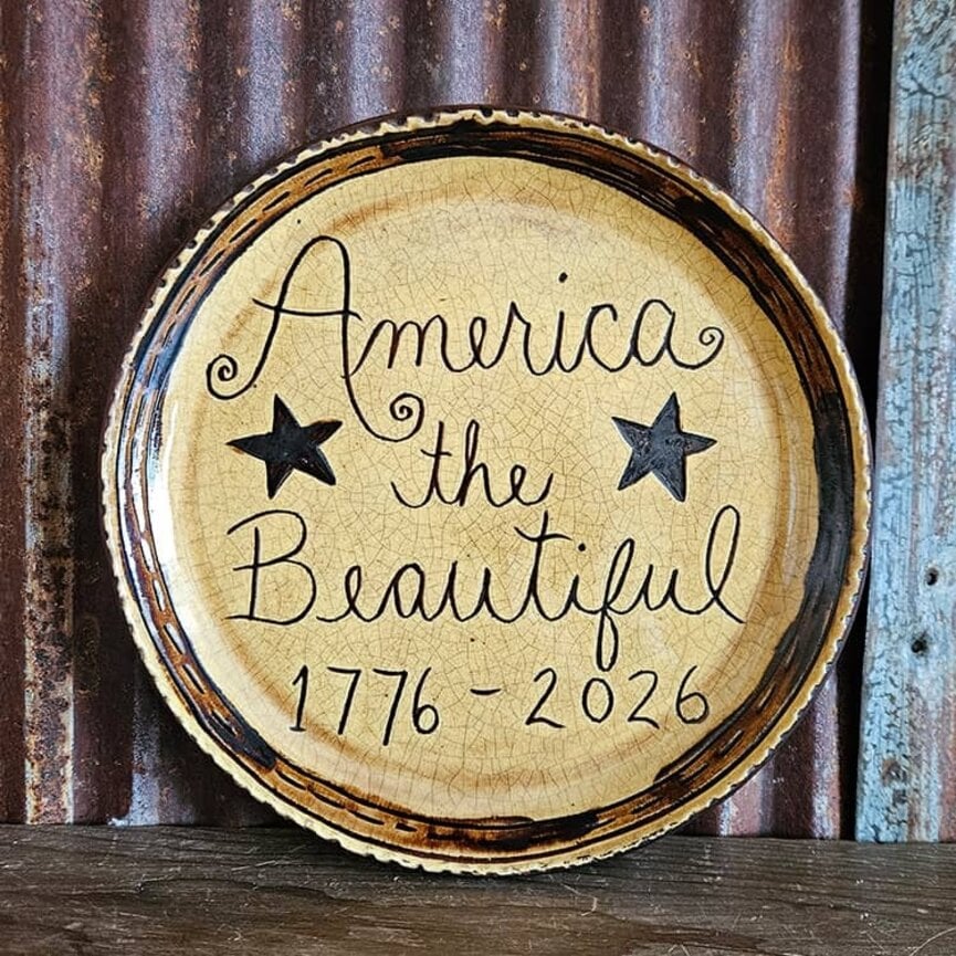 Smith Redware America The Beautiful Round Plate - 9"