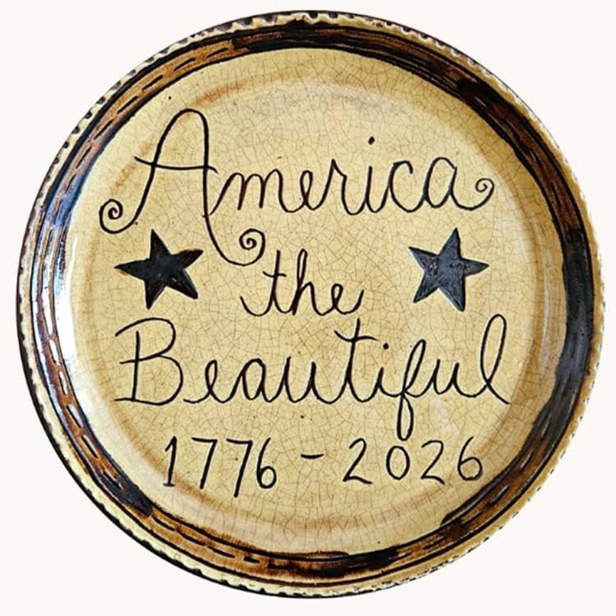 Smith Redware America The Beautiful Round Plate - 9"