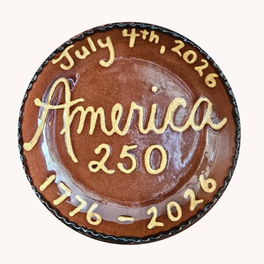 Smith Redware July 4th American 250  Round Plate - 6"
