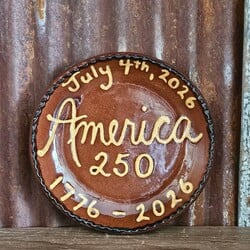 Smith Redware July 4th American 250  Round Plate - 6"
