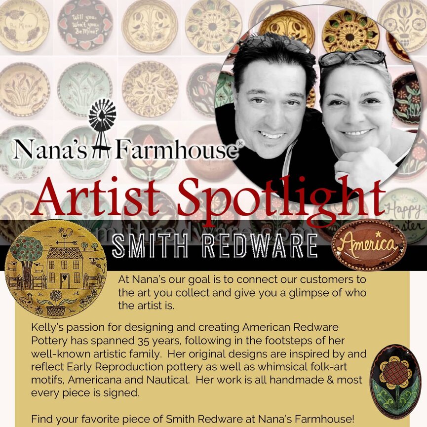 Smith Redware America 250th Round Plate - 5"