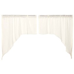Tobacco Cloth Swag Fringed Set of 2