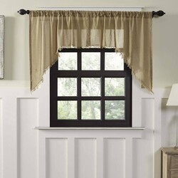 Tobacco Cloth Swag Fringed Set of 2