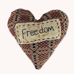 Freedom Coverlet & Muslin Heart - 7" x 7.5"