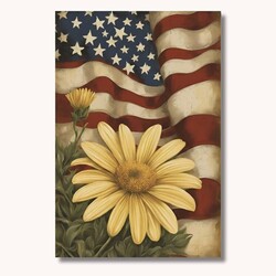 Americana Daisy Double Sided Garden Flag 12.5 W x 17.25 T