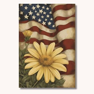 Americana Daisy Double Sided Garden Flag 12.5 W x 17.25 T