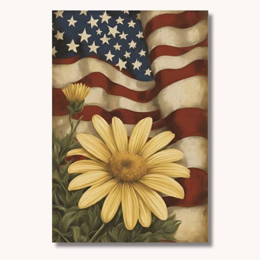 Americana Daisy Double Sided Garden Flag - 17.25" x 12.5"