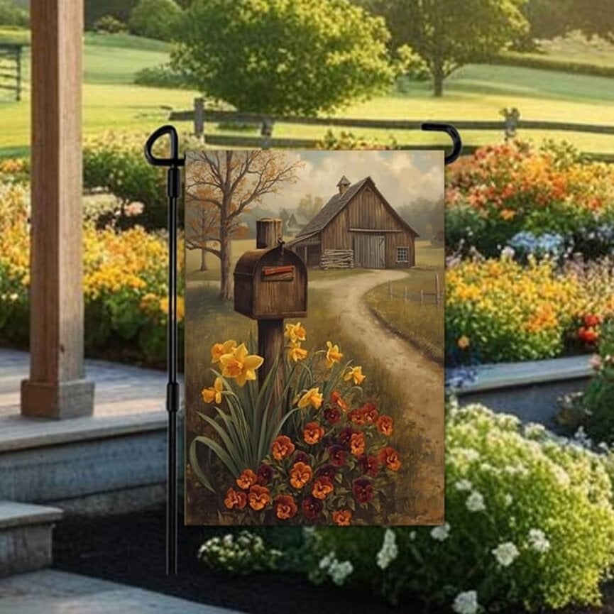 Spring Lane Mailbox Double Sided Garden Flag - 12.5 W x 17.25 T