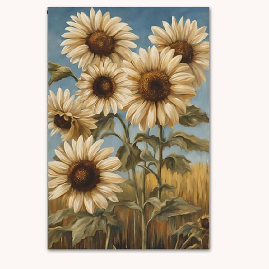 White Sunflowers Double Sided Garden Flag - 17.25" x 12.5"
