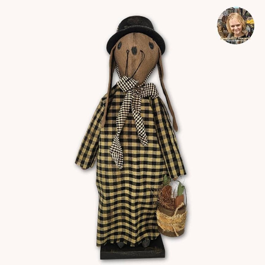 Mrs. Smith Rabbit Check Dress with Carrots - 22"