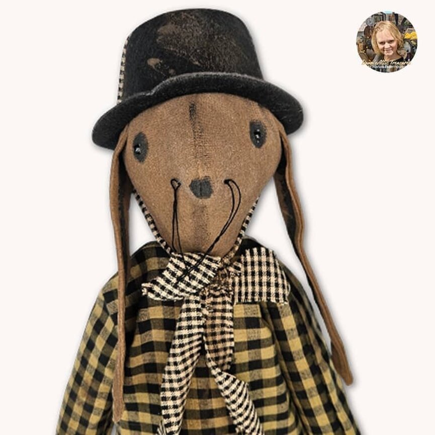 Mrs. Smith Rabbit Check Dress with Carrots - 22"