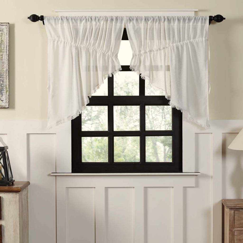 Tobacco Cloth Prairie Swag Fringed VHC Swags Nana's Farmhouse