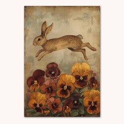 Leaping Rabbit Double Sided Garden Flag - 12.5 W x 17.25 T