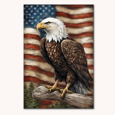 Patriotic Eagle & Flag Garden Flag