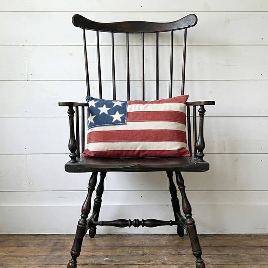Patchy American Flag Pillow - 16" x 24"