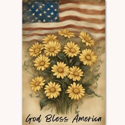 Americana Daisy Yard Flag Double Sided - 28" x 40"