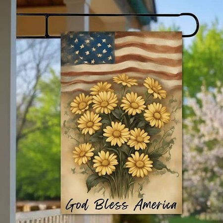 Americana Daisy Yard Flag Double Sided - Large
