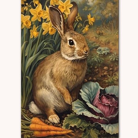 Garden Rabbit Yard Flag Double Sided - Large