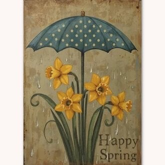 Happy Spring Umbrella Yard Flag