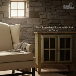 2 Door Rough Sawn Barnwood Cabinet in Pewter- 36" x 36" x 12.5"