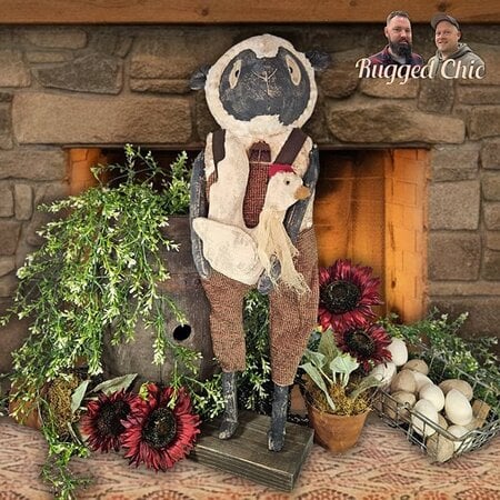 Boy Sheep Holding Chicken