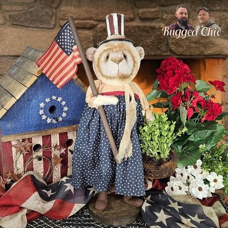 Girl Lamb Doll in Blue Star Dress