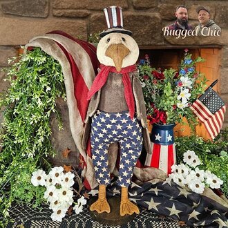 Patriotic Eagle Doll in Blue Star Pants