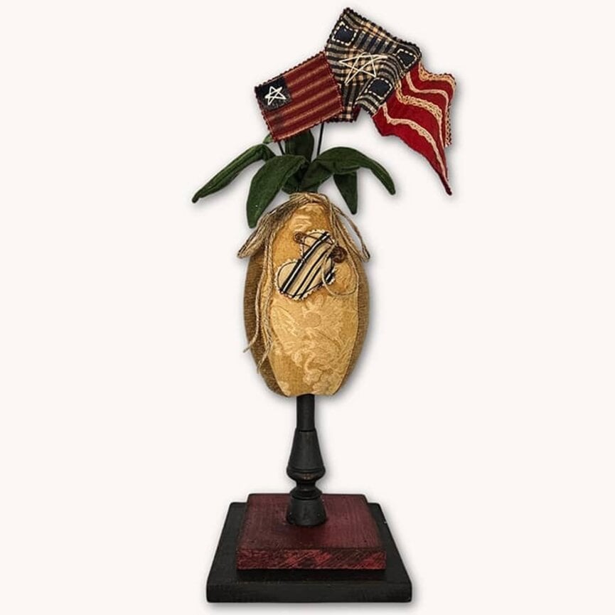 Patriotic Pineapple Spindle with Flags - 25"