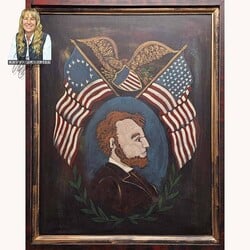 Kathy Graybill Hand Painted Abraham Lincoln Original Artwork  - 21.5"  x 25.5"