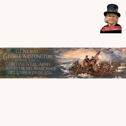 Terri Palmer Hand Painted George Washington Crossing of the Delaware Original Artwork - 27" x 7.5"