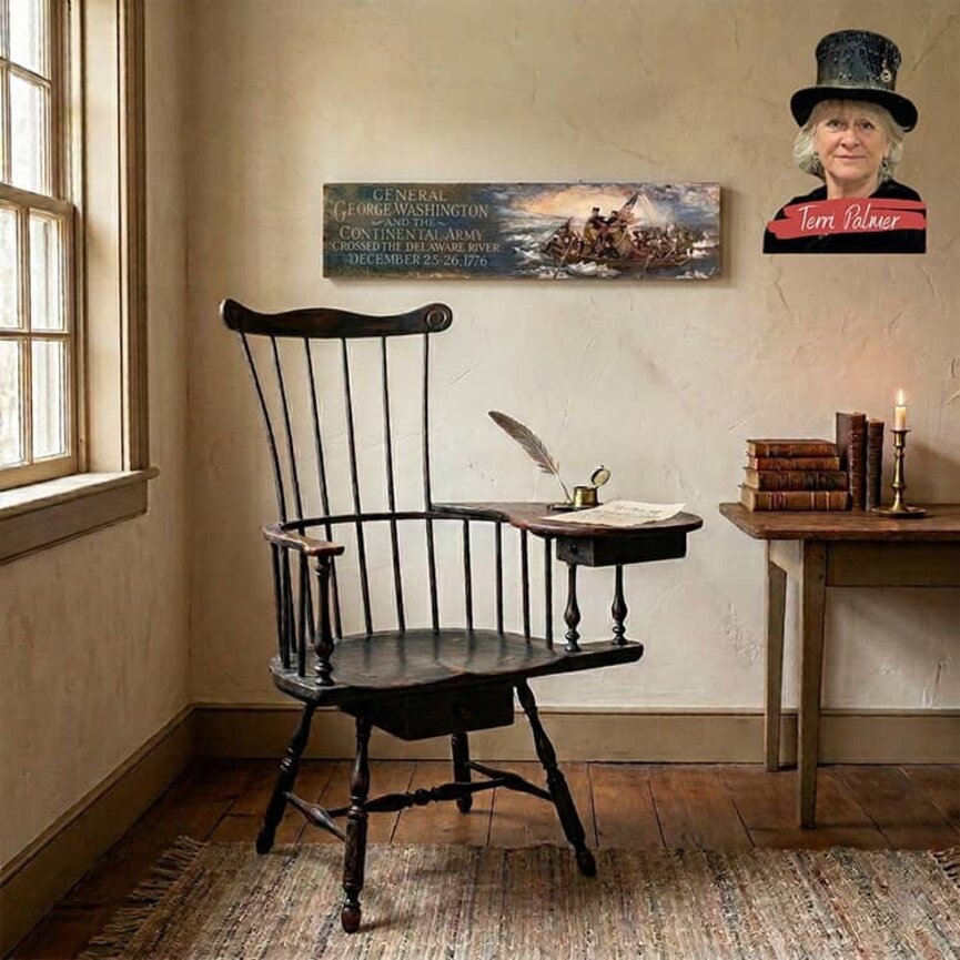 Terri Palmer Hand Painted George Washington Crossing of the Delaware Original Artwork - 27" x 7.5"