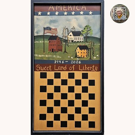 America Sweet Land of Liberty Checkerboard