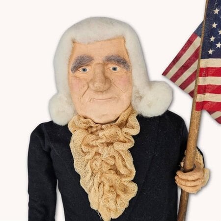 George Washington Holding American Flag