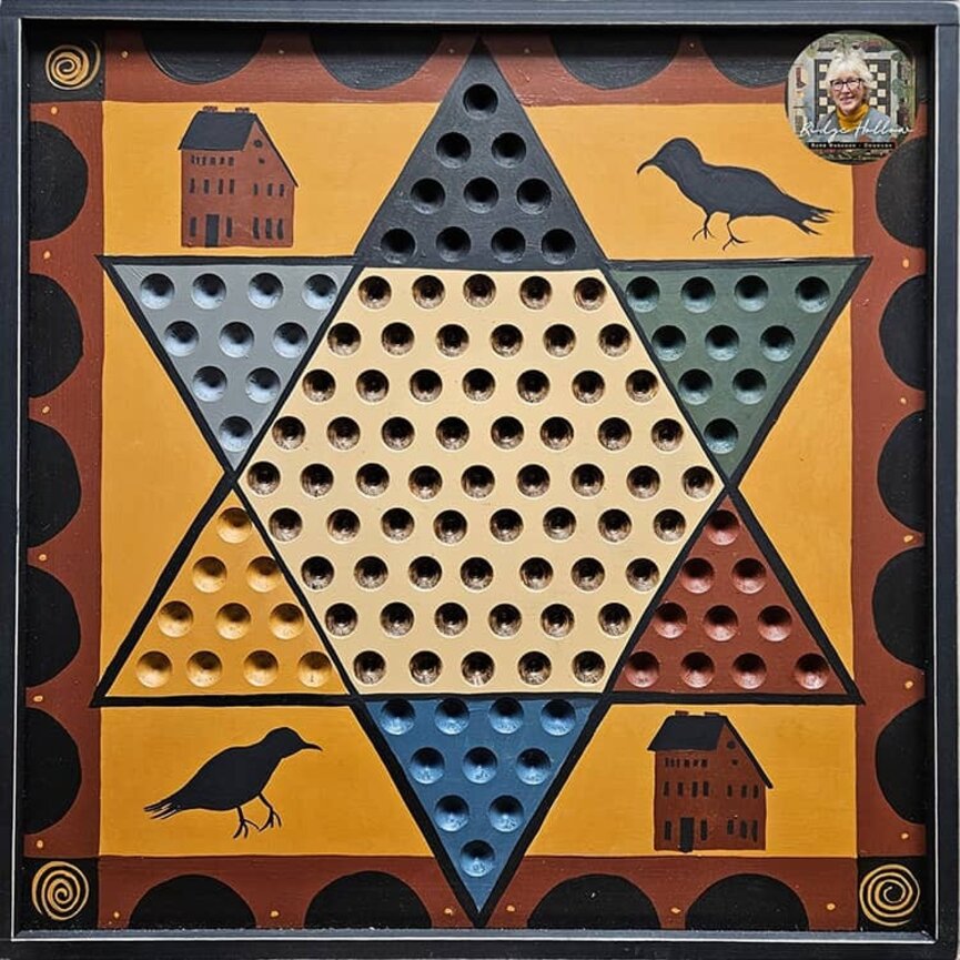 Salt Box House & Crows Chinese Checkers - 18"