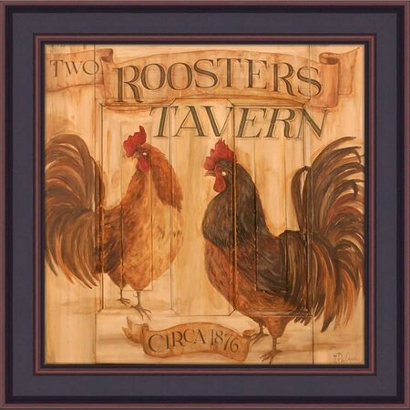 Two Roosters Print by Terri Palmer