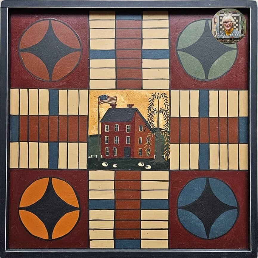 Salt Box House Parcheesi Game Board - 15"
