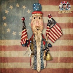 Krisnick Uncle Sam with Sculpted Beard Flags Horn & Bell - 16"