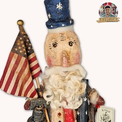 Krisnick Uncle Sam with Liberty Bell & Firecracker - 14.5"