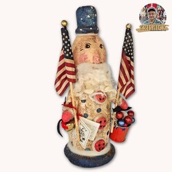 Krisnick Uncle Sam with Flags & Bucket - 14"