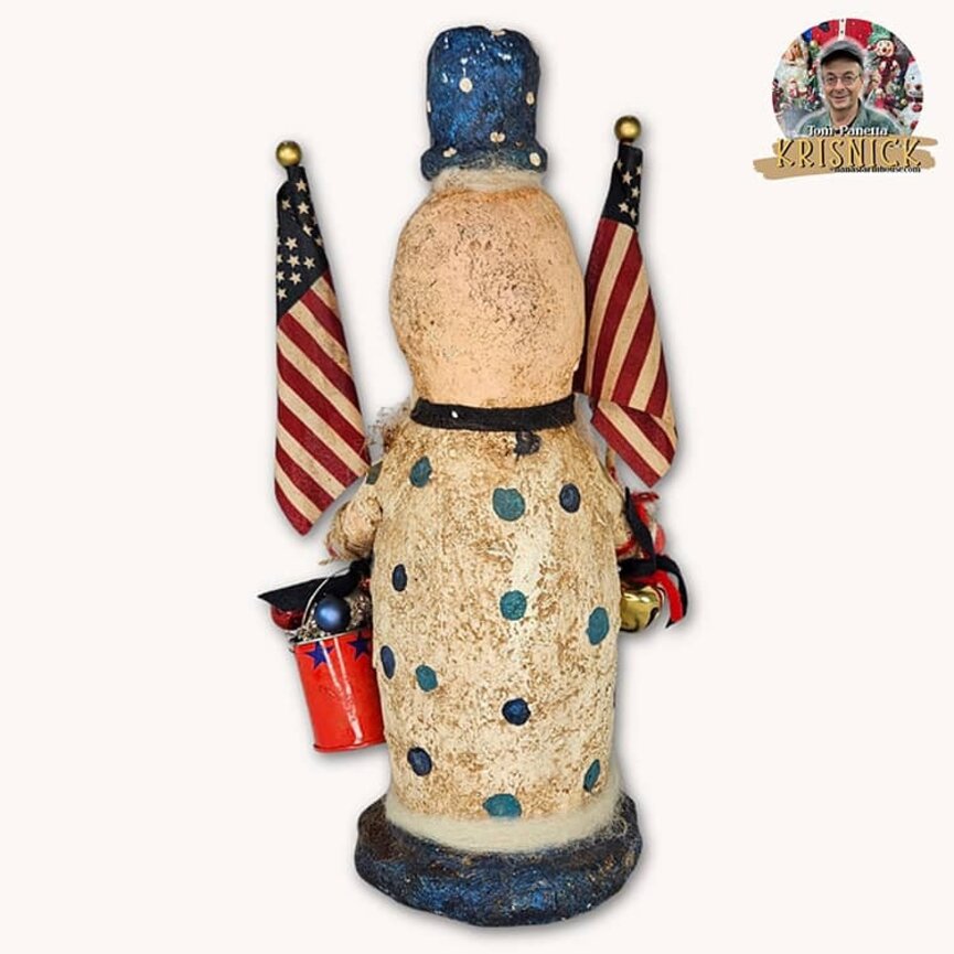 Krisnick Uncle Sam with Flags & Bucket - 14"