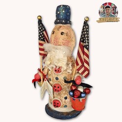 Krisnick Uncle Sam with Flags & Bucket - 14"