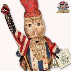 Krisnick Uncle Sam on Wood Heart with Bells - 11"