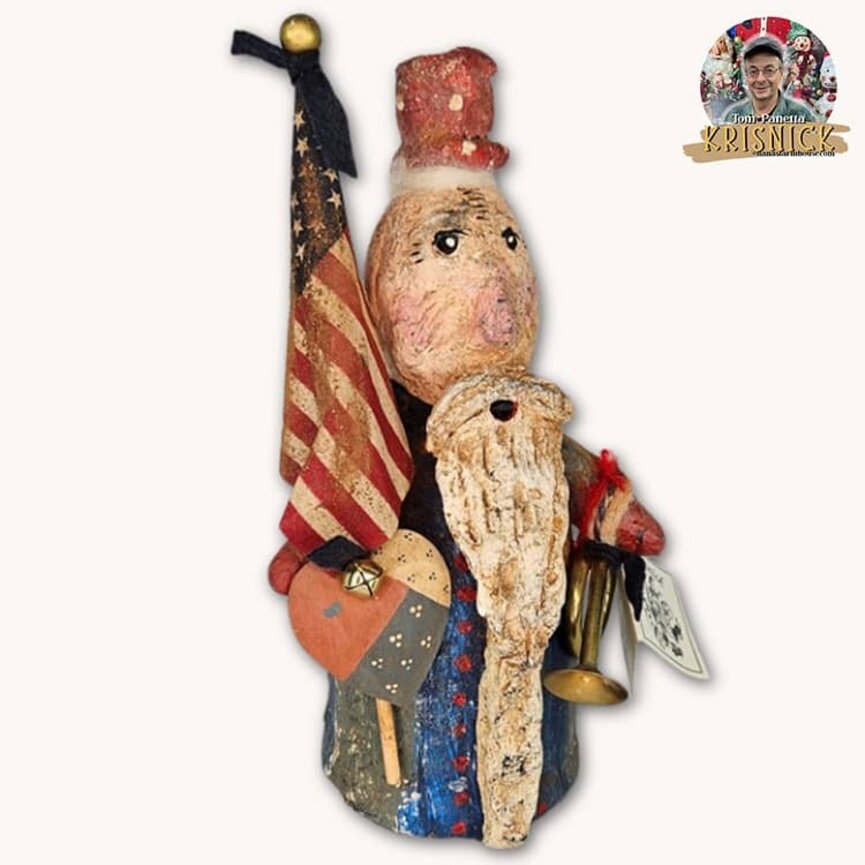 Krisnick Uncle Sam Wood Heart & Horn - 11"