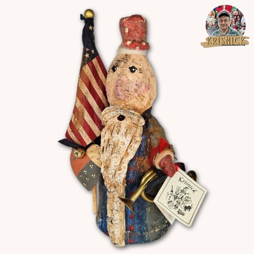 Krisnick Uncle Sam Wood Heart & Horn - 11"